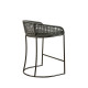 Grey Woven Rope Back Metal Frame Counter Stool